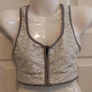Avia Racerback Heather Grey Zip Front Sports Bra Size XL